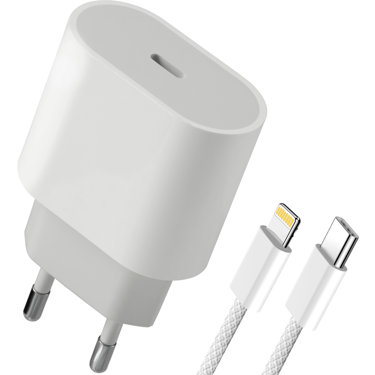 Сетевое зарядное устройство Defender UPA-121 + Lightning Cable