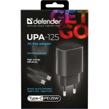 Сетевое зарядное устройство Defender UPA-125 + USB-C Cable (83225)