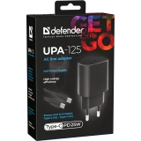 Сетевое зарядное устройство Defender UPA-125 + USB-C Cable (83225)