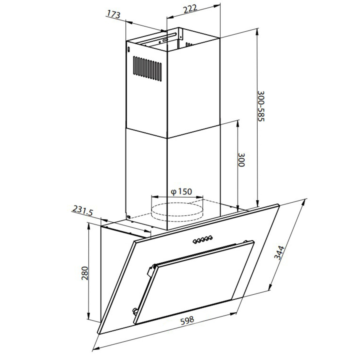 Вытяжка Weissgauff Yota 600 PB BL - 435133 - фото 8
