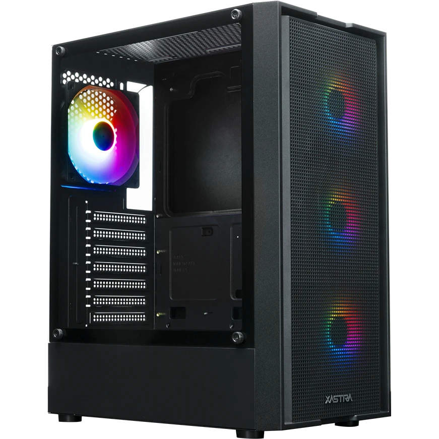 Корпус XASTRA A301 4FRGB Black - A301-BK-FC120FRGB-4F-GL - фото 2