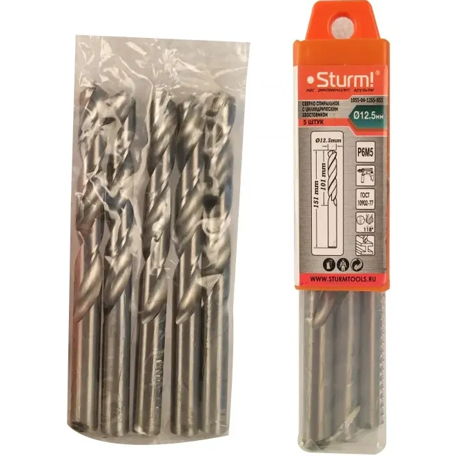 Набор свёрл Sturm! 1055-04-12S5-SS5
