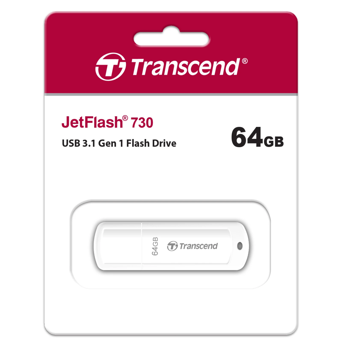 USB Flash накопитель 64GB Transcend JetFlash 730 White (TS64GJF730)