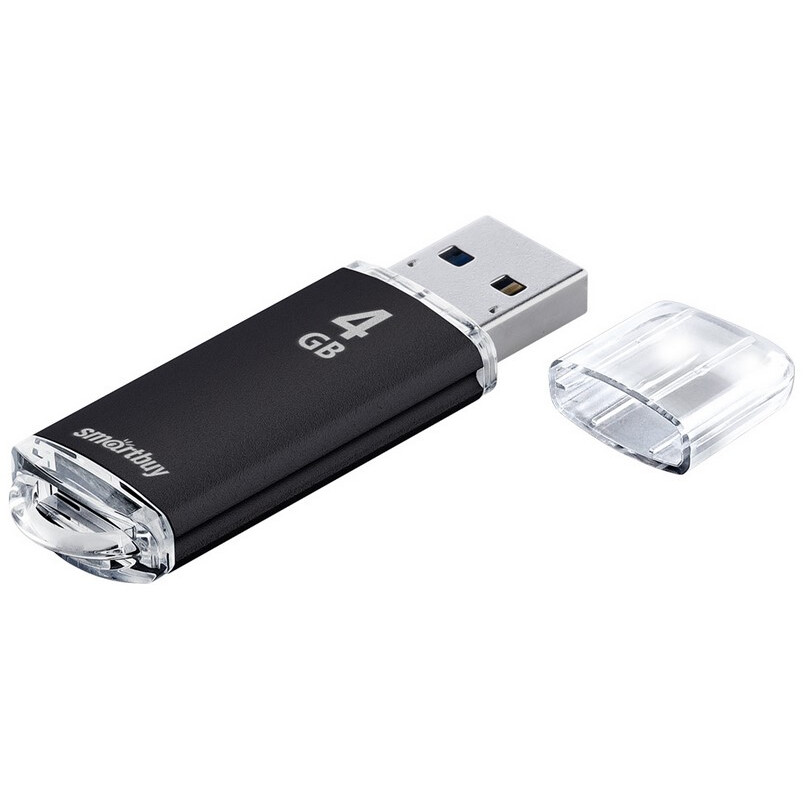 USB Flash накопитель 4Gb SmartBuy V-Cut Black (SB4GBVC-K)