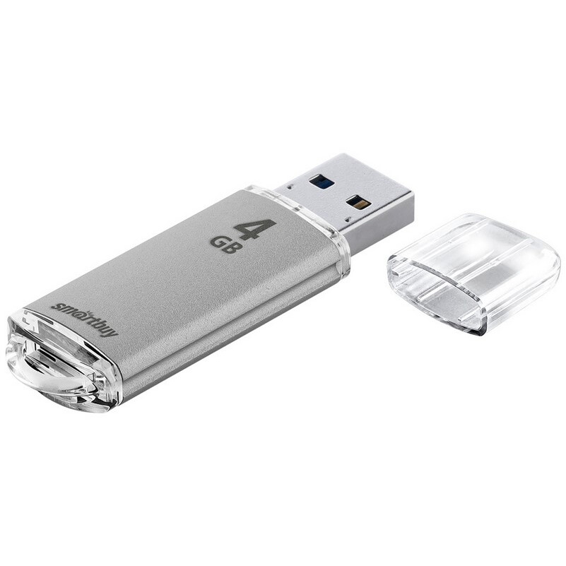 USB Flash накопитель 4GB SmartBuy V-Cut Silver (SB4GBVC-S)