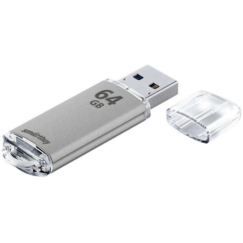 USB Flash накопитель 64Gb SmartBuy V-Cut Silver (SB64GBVC-S)