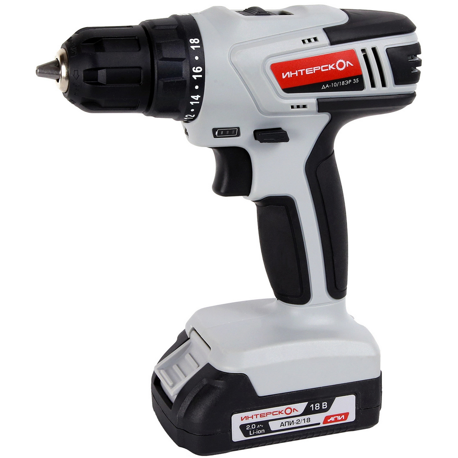 Дрель-шуруповёрт Интерскол ДА-10/18ЭР 35 - 518.2.1.20