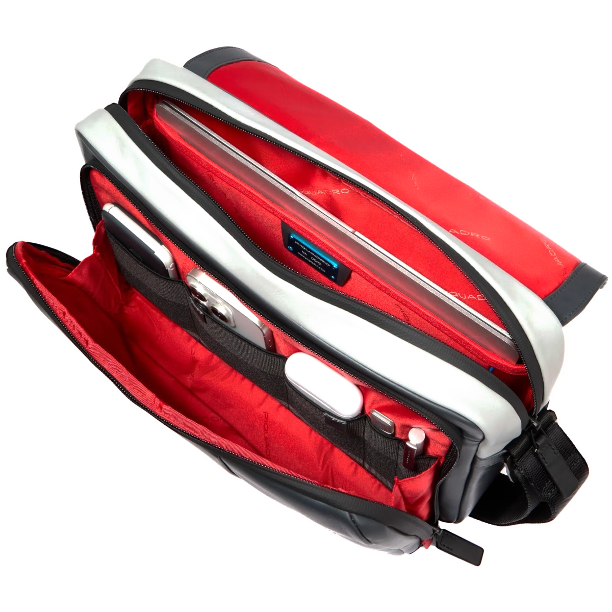 Сумка для ноутбука Piquadro Messenger Laptop Bag 14" Grey/Black (CA6802UB00) - CA6802UB00/GRN - фото 3