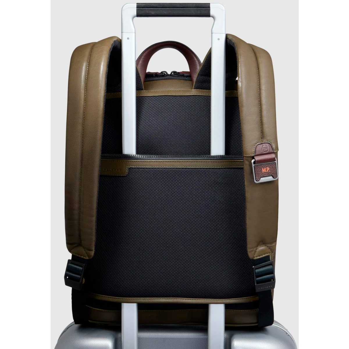 Рюкзак для ноутбука Piquadro Expandable Slim Laptop Backpack 14" Green/Dark Brown (CA6311AP) - CA6311AP/VETM - фото 3