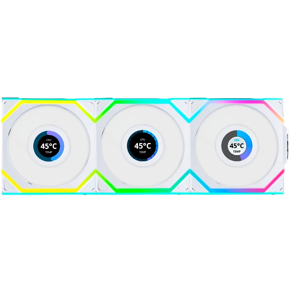 ..... Вент. для корпуса Lian Li UNI Fan SL Wireless LCD 120 Reverse Blade White (3 шт.) (0055) Б/У - G99.12RSLLCD1W3W.R0