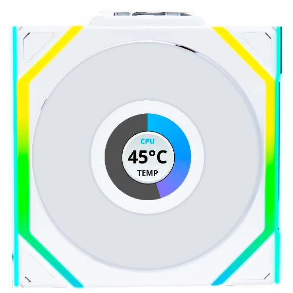 ..... Вент. для корпуса Lian Li UNI Fan SL Wireless LCD 120 Reverse Blade White (3 шт.) (0055) Б/У - G99.12RSLLCD1W3W.R0 - фото 3
