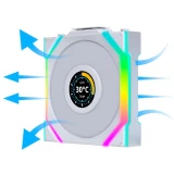 ..... Вент. для корпуса Lian Li UNI Fan SL Wireless LCD 120 Reverse Blade White (3 шт.) (0055) Б/У (G99.12RSLLCD1W3W.R0)