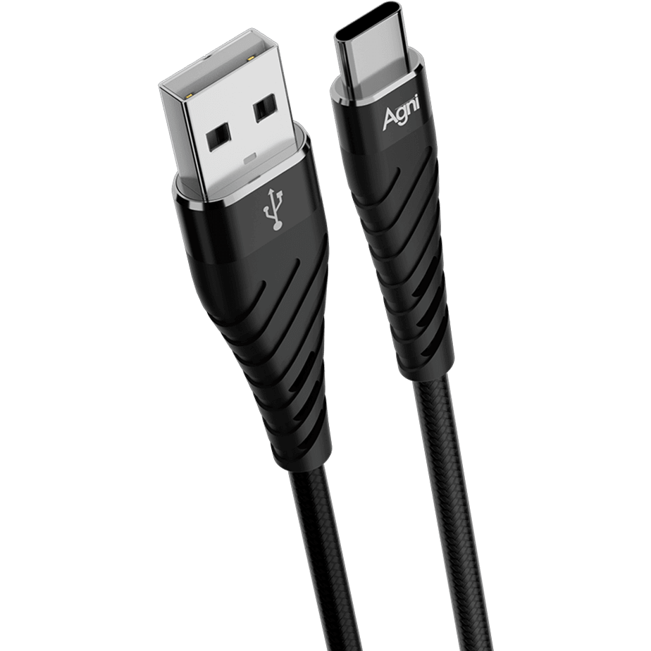 Кабель USB - USB Type-C, 1м, AGNI UC412-23-AC Black - UC412-23-AC-black