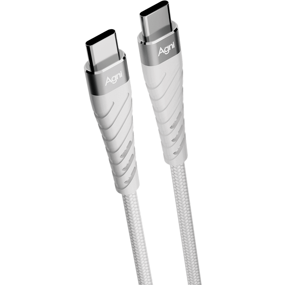 Кабель USB Type-C - USB Type-C, 1м, AGNI UC412-24-100W-CC White - UC412-24-100W-CC-white