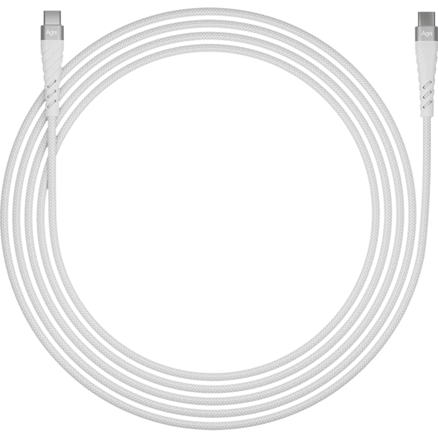 Кабель USB Type-C - USB Type-C, 1м, AGNI UC412-24-100W-CC White - UC412-24-100W-CC-white - фото 3