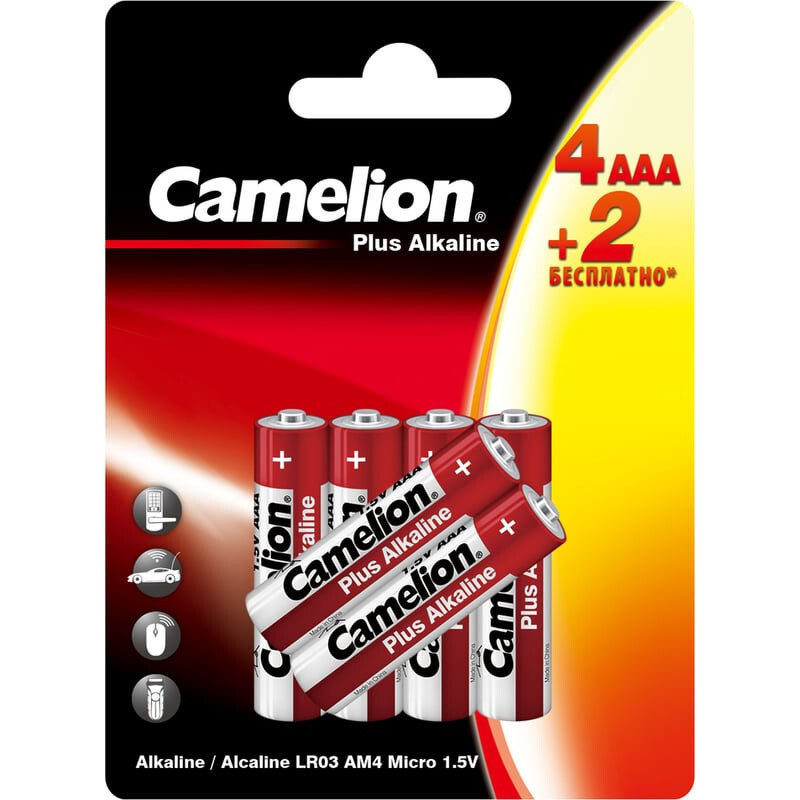 Батарейка Camelion Plus Alkaline 4+2LR03-BP (AAA, 6 шт.) - 15307