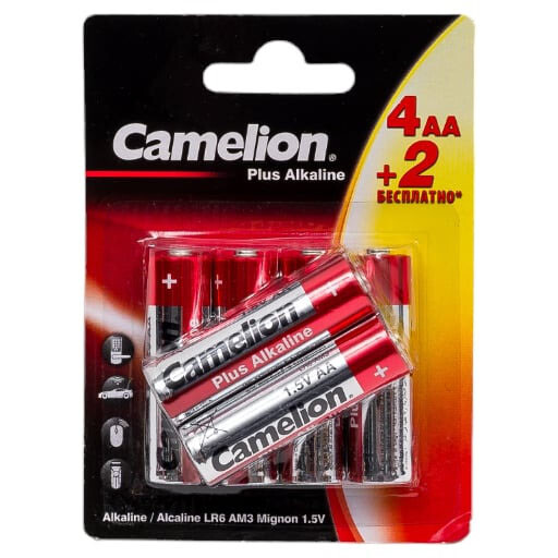 Батарейка Camelion Plus Alkaline 4+2LR6-BP (AA, 6 шт.) - 15308
