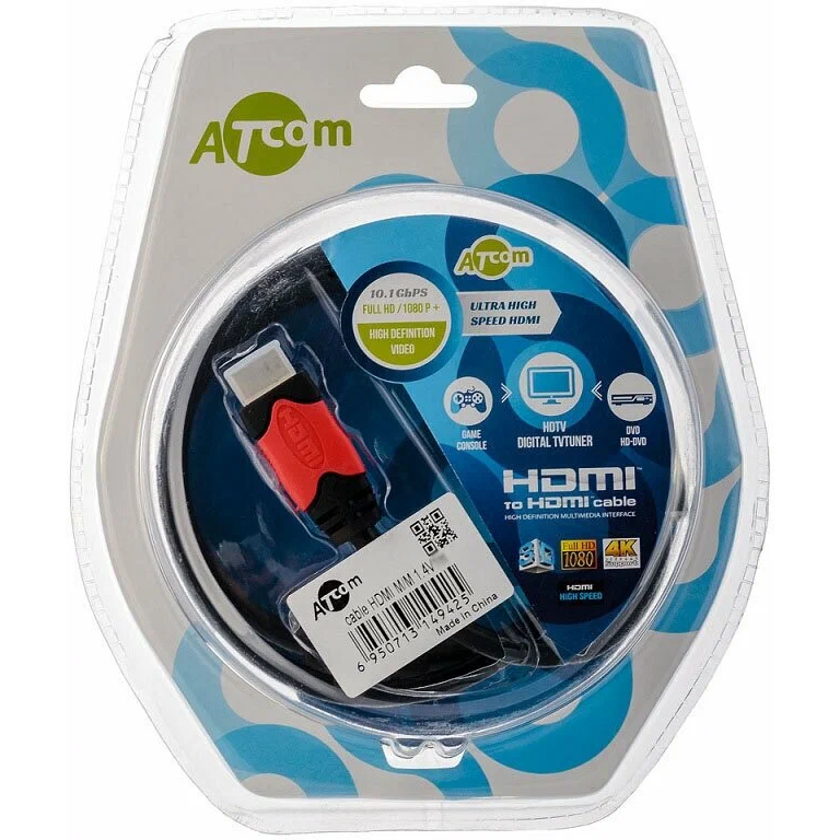 Кабель HDMI - HDMI, 3м, ATCOM AT4944 - фото 2