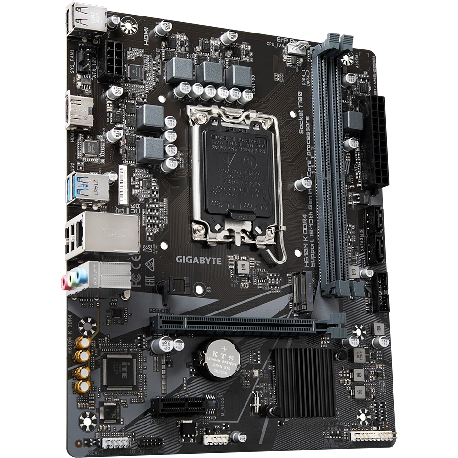 ..... Материнская плата Gigabyte H610M K DDR4 (2278) Б/У, без заводской упаковки - фото 2