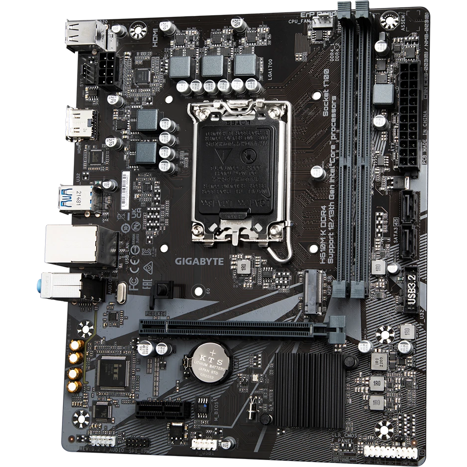 ..... Материнская плата Gigabyte H610M K DDR4 (2278) Б/У, без заводской упаковки - фото 3