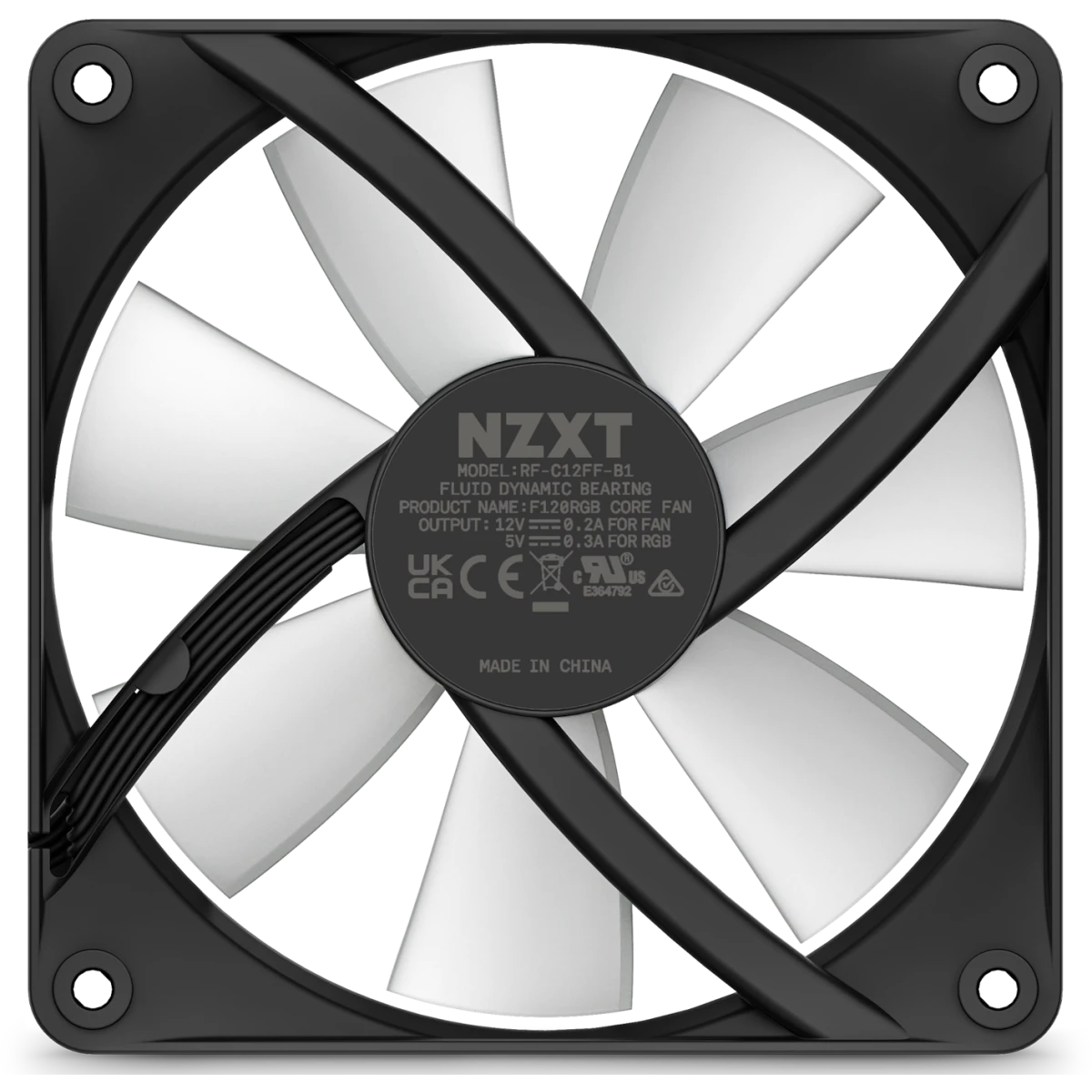..... Вентилятор для корпуса NZXT F120 RGB Core Black (4725) Б/У - RF-C12SF-B1 - фото 6