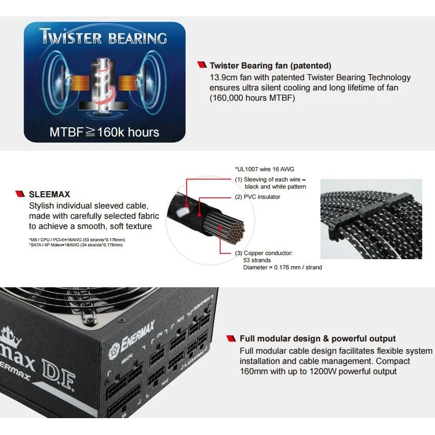 ..... Блок питания 1050W Enermax Platimax D.F. (EPF1050EWT) (0527) Б/У - фото 5