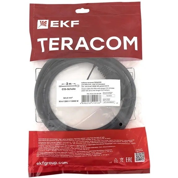 Кабель питания Schuko - C13, 2м, EKF TRC-PCA-C13-SH-2M - фото 4
