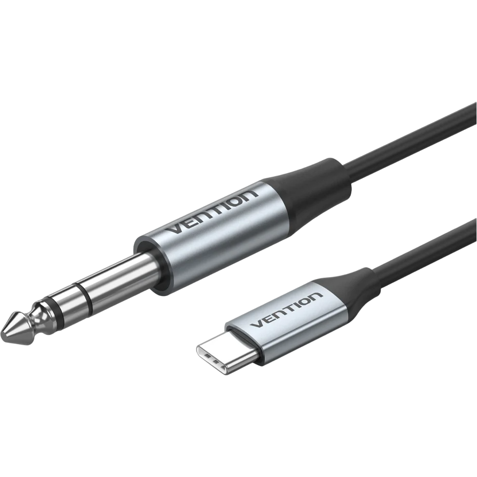 Кабель USB Type-C - 6.3 Jack, 1м, Vention BIJHF - BIJHF 