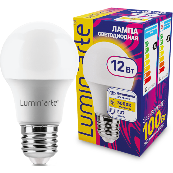 Светодиодная лампочка Lumin'arte LSTD-A60-12W3KE27 (12 Вт, E27)