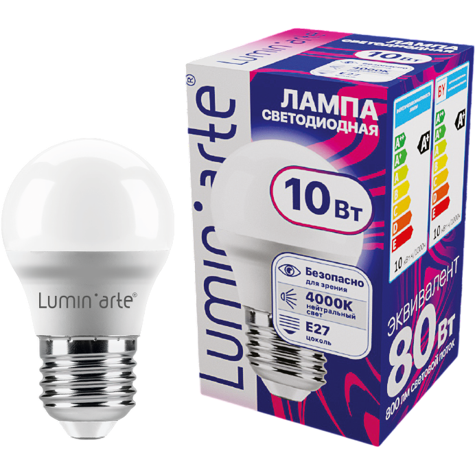 Светодиодная лампочка Lumin'arte LSTD-G45-10W4KE27 (10 Вт, E27)