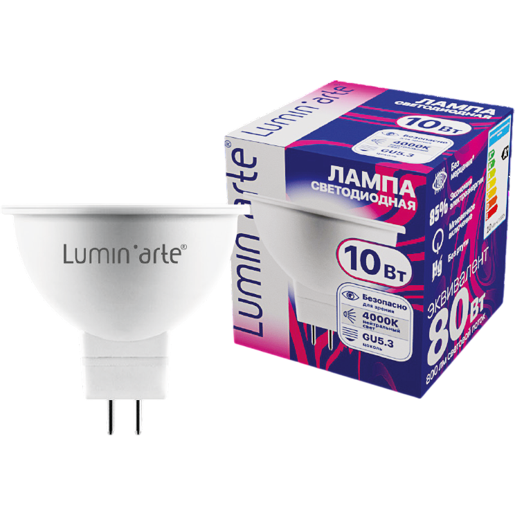 Светодиодная лампочка Lumin'arte LSTD-MR16-10W4KGU5.3 (10 Вт, GU5.3)