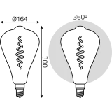 Филаментная лампочка Gauss LED Filament ST164 (8.5 Вт, E27) (157802005)