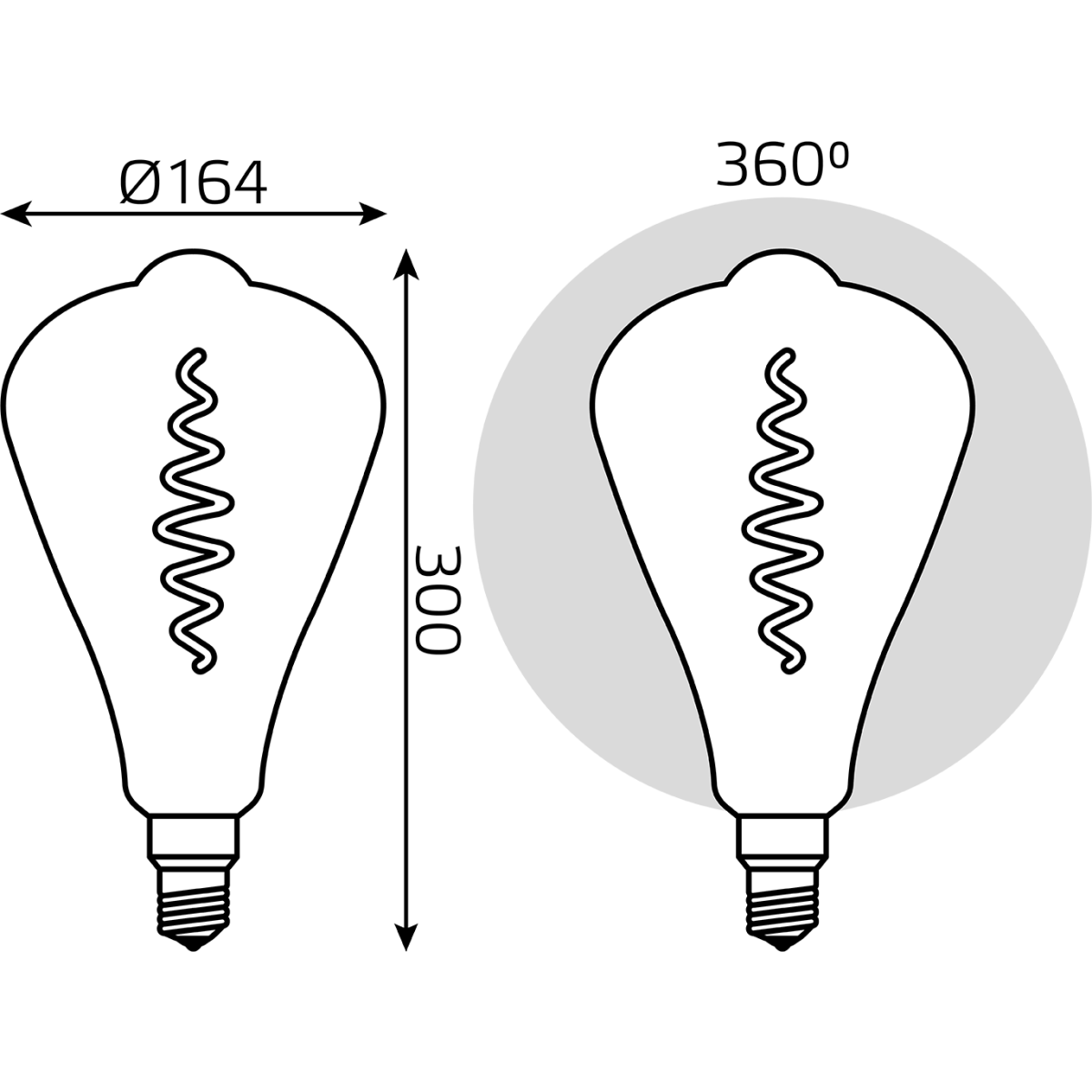 Филаментная лампочка Gauss LED Filament ST164 (8.5 Вт, E27) - 157802005 - фото 4