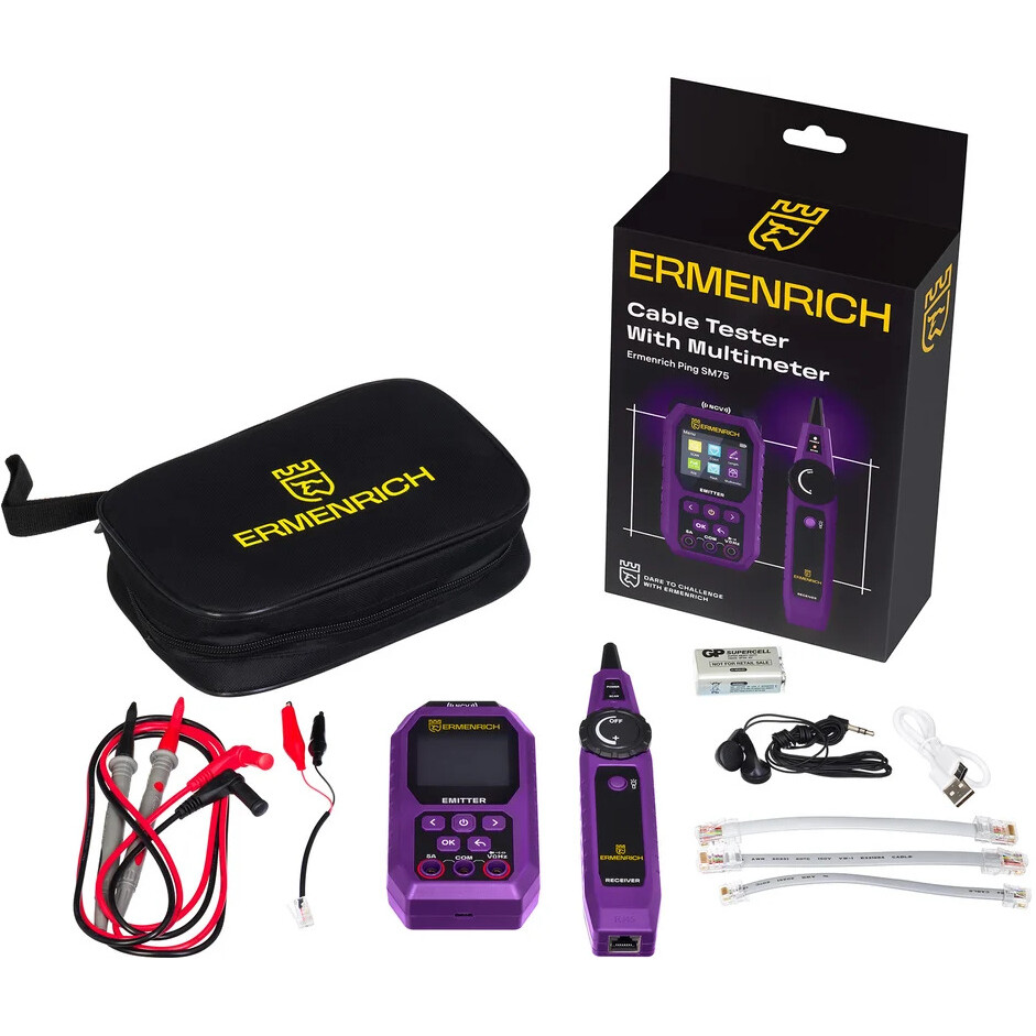 Кабельный тестер ERMENRICH Ping SM75 - 84553 - фото 11