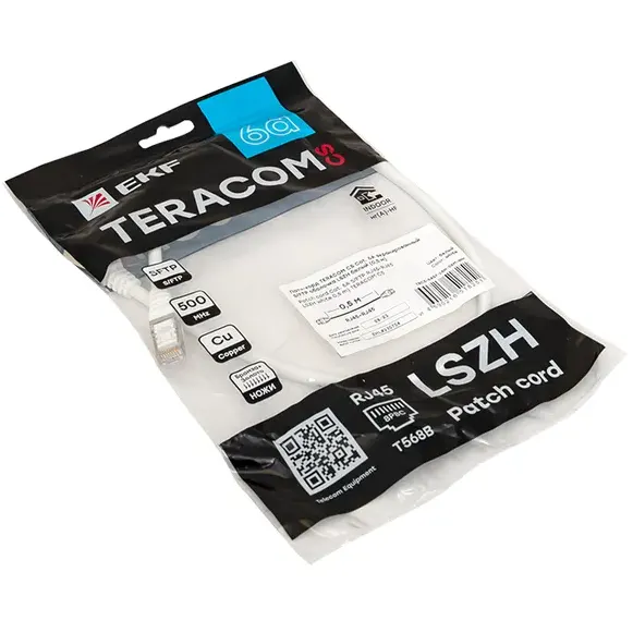 Патч-корд EKF TRCS-6ASF-LSH-05M-WH, 0.5м - фото 6