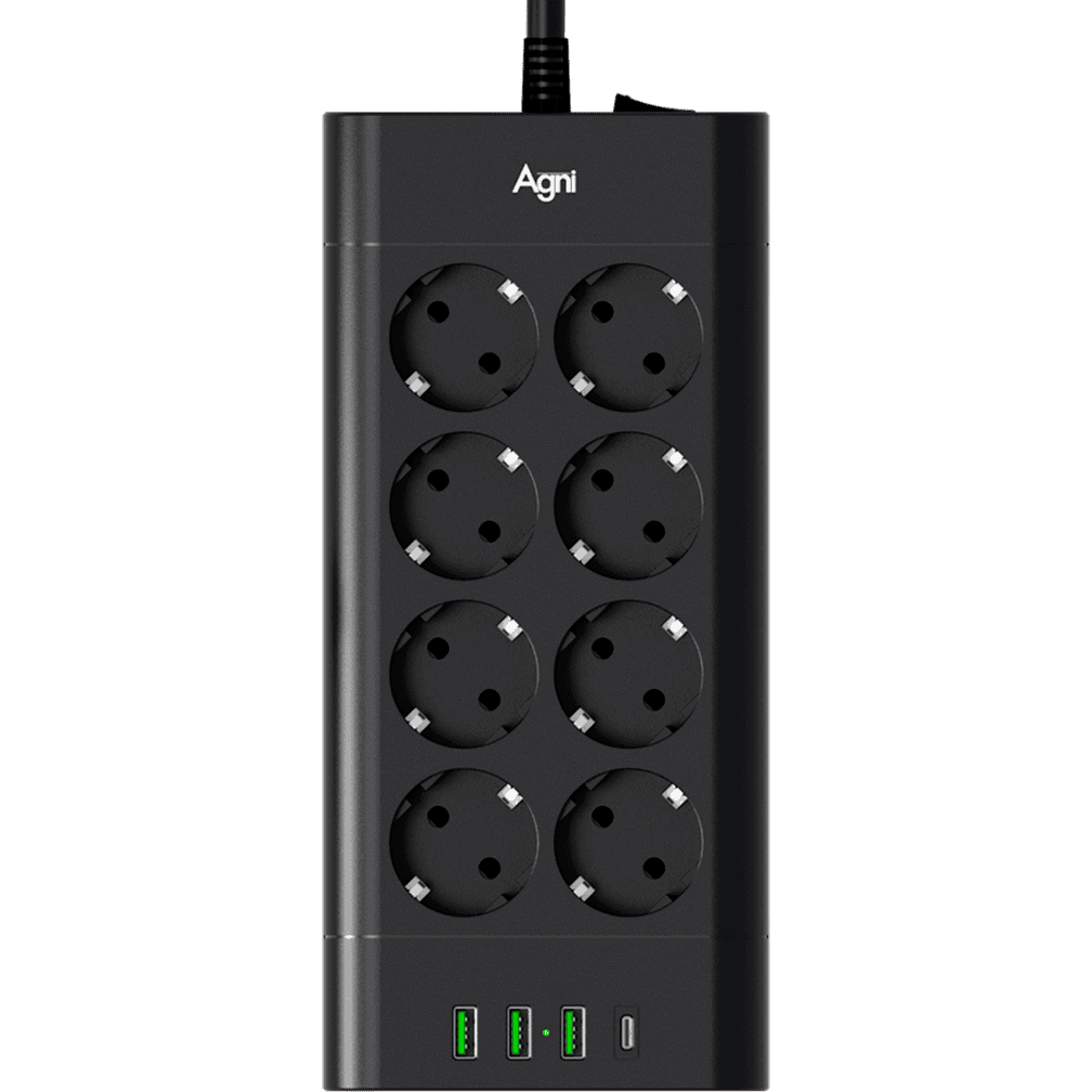 Сетевой фильтр AGNI TP-FA4U8E-C-5m-Black