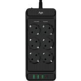 Сетевой фильтр AGNI TP-FS4U6E-C-2m-Black