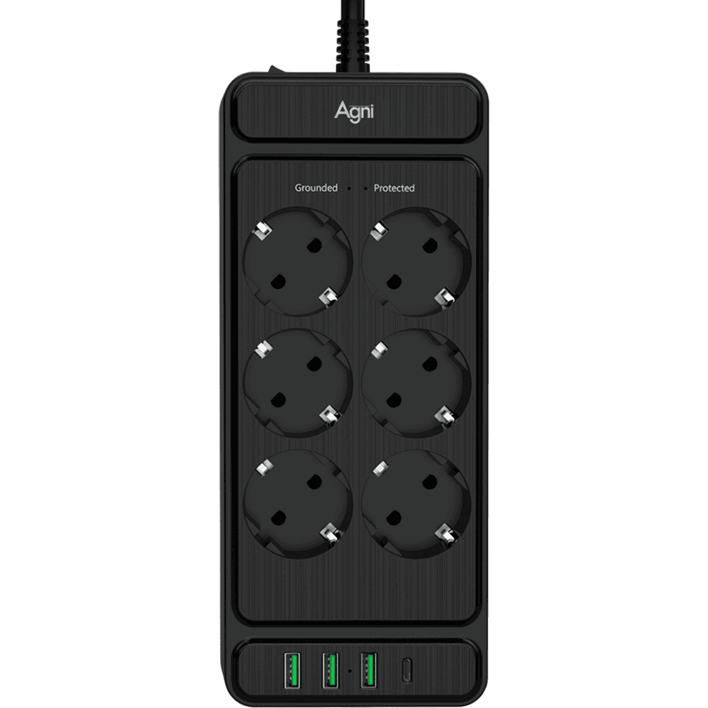 Сетевой фильтр AGNI TP-FS4U6E-C-2m-Black