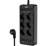 Сетевой фильтр AGNI TP-FS4U6E-C-2m-Black