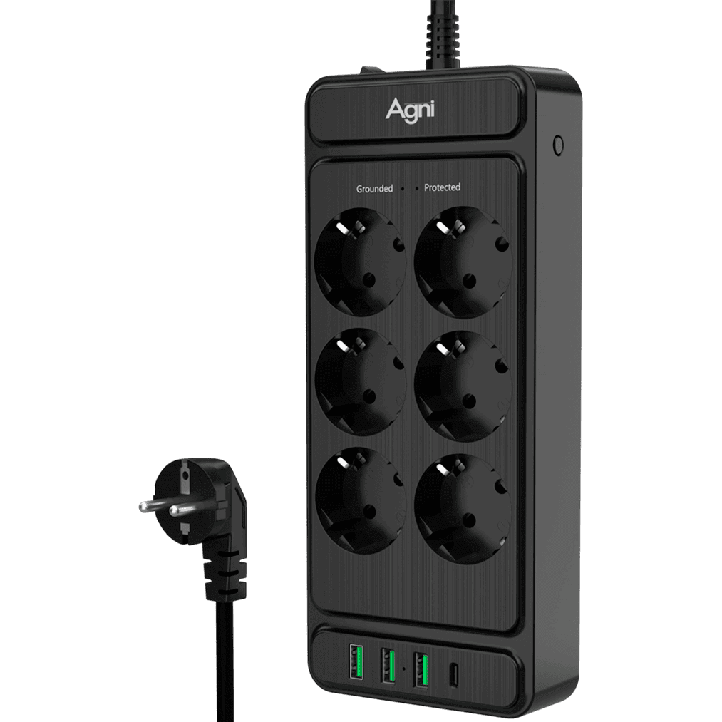 Сетевой фильтр AGNI TP-FS4U6E-C-2m-Black - фото 2