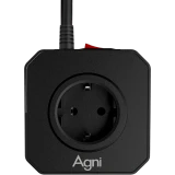 Сетевой фильтр AGNI TP-VE4U5E-3m-Black