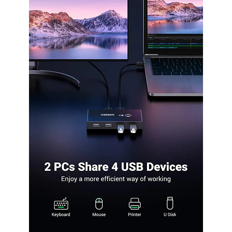 Переключатель USB UGREEN US216 (30767) - фото 4