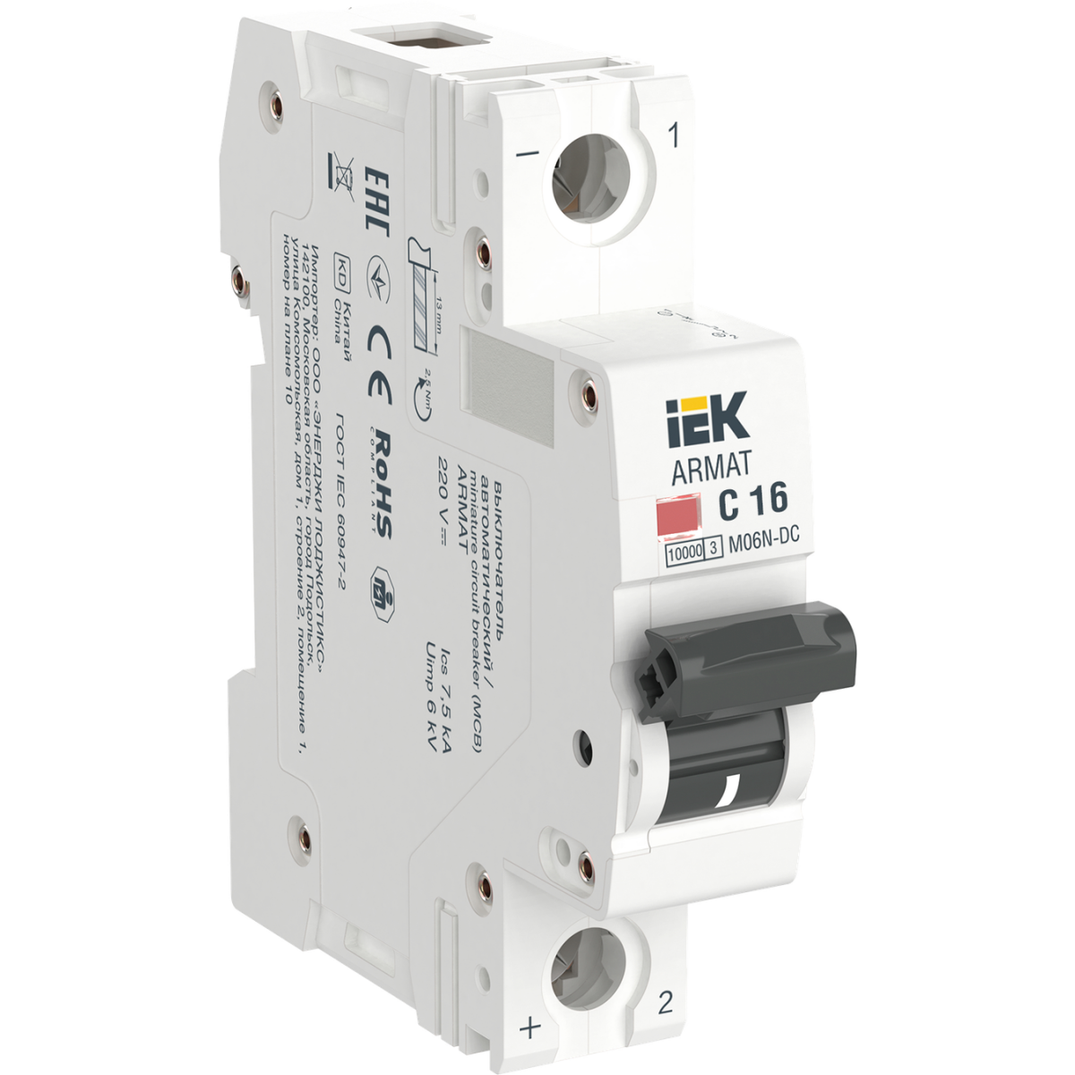 Автоматический выключатель IEK AR-M06N-1-C016DC