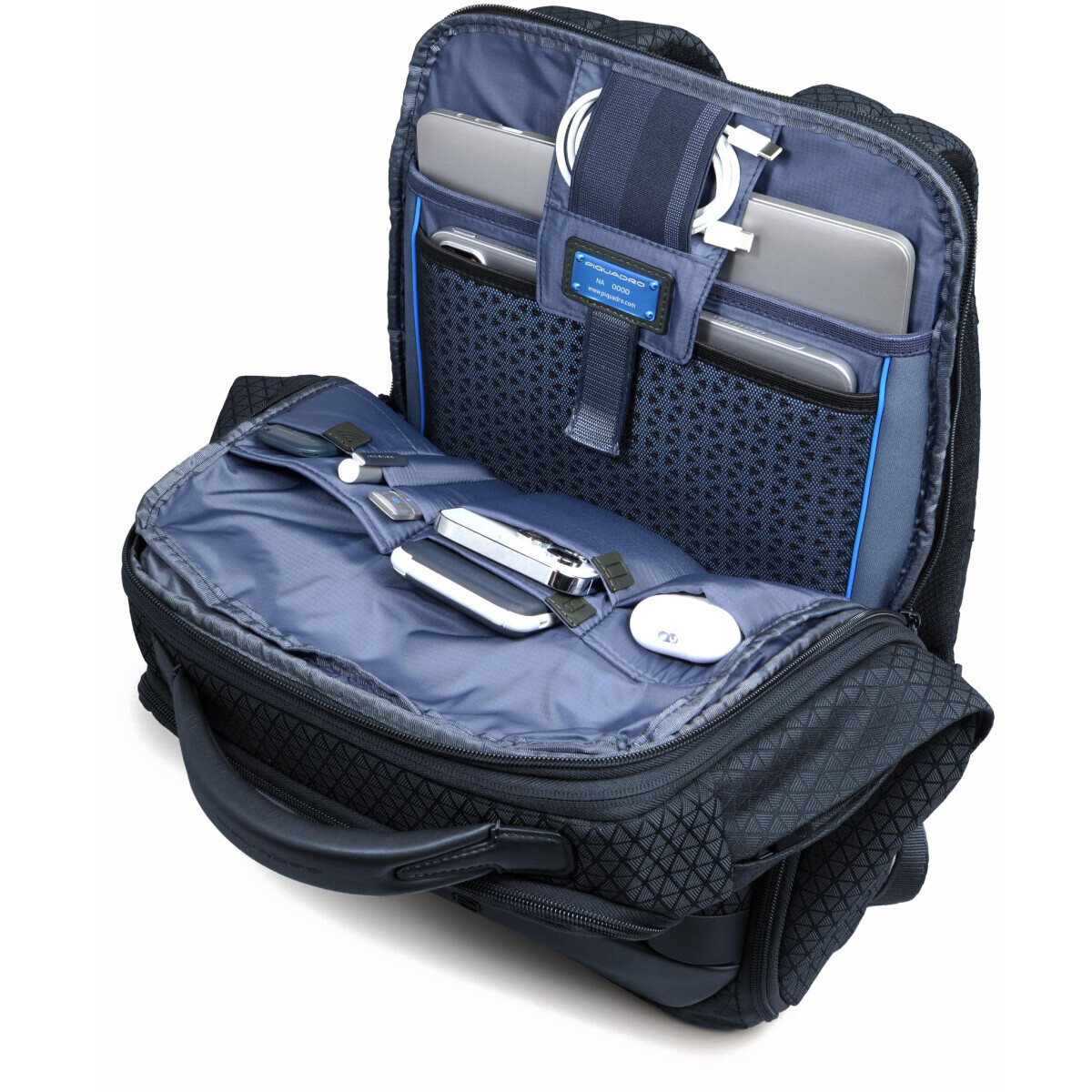 Рюкзак для ноутбука Piquadro Modular Travel Laptop Backpack 15.6" Blue (CA6829W139) - CA6829W139/BLU - фото 10