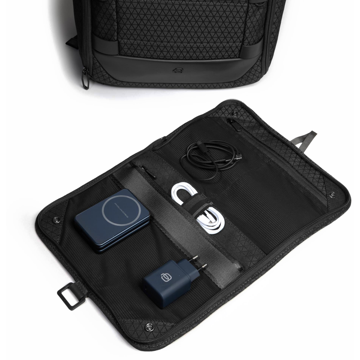 Рюкзак для ноутбука Piquadro Modular Travel Laptop Backpack 15.6" Black (CA6829W139) - CA6829W139/N - фото 9