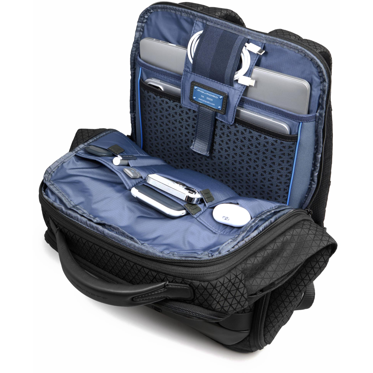 Рюкзак для ноутбука Piquadro Modular Travel Laptop Backpack 15.6" Black (CA6829W139) - CA6829W139/N - фото 10