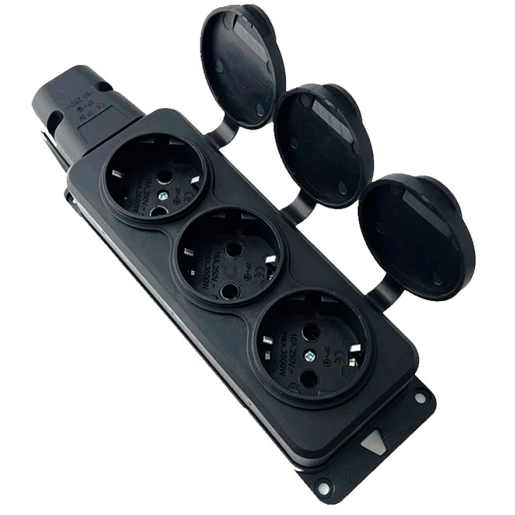 Колодка удлинителя Filum FL-SB-3EU-IP44-BK