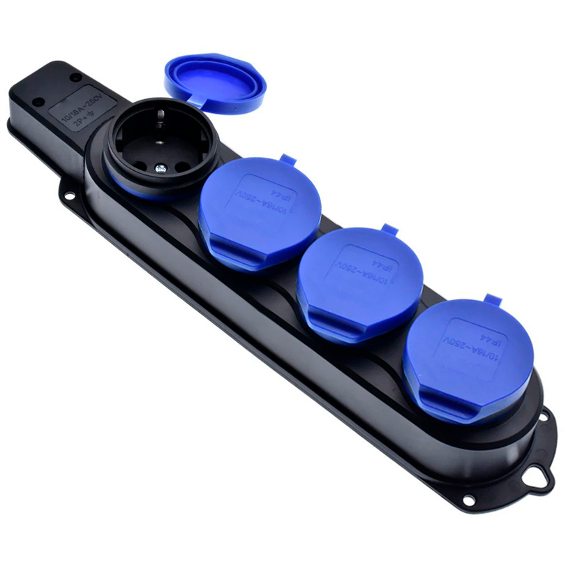 Колодка удлинителя Filum FL-SB-4EU-IP44-BL