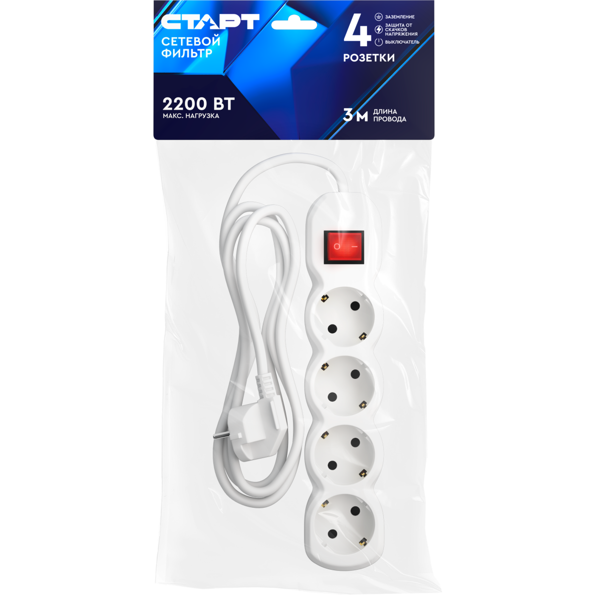 Сетевой фильтр СТАРТ С/УД-Ф S 4x3-ZV - фото 5