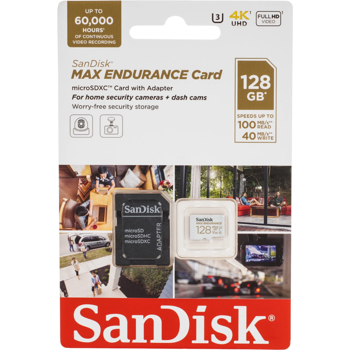 Карта памяти 128Gb MicroSD SanDisk Max Endurance + SD адаптер (SDSQQVR-128G-GN6IA) - фото 2